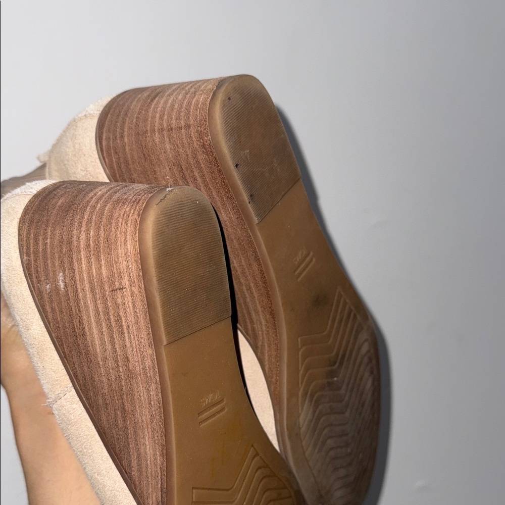 TOMS Women's Sadie Wedge Booties Beige Ankle Boots - Picture 14 of 14